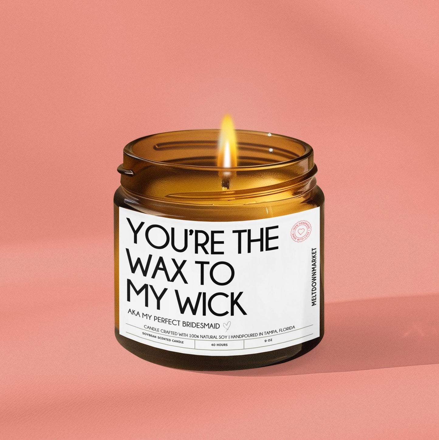 Funny Bridesmaid Gifts, Bridesmaid Proposal Gift, Bachelorette Favors, Maid of Honor Gift, Wedding Accessories, Custom Candle, Bridesmaid