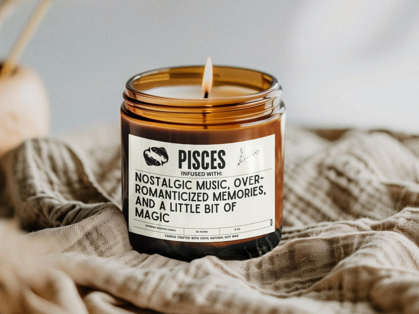 March Birthday Candle, Funny Pisces Candle, Funny Personalized Gift, Unique Handmade Zodiac Pisces Candle