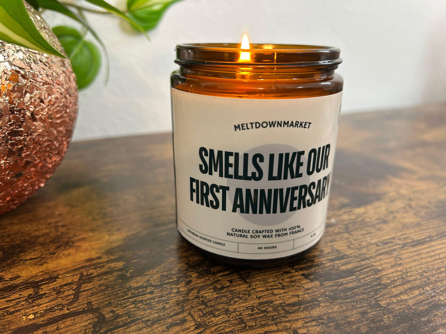 Smells Like our First - Personalized Candle, Anniversary Gift, Couples Gift, Cute Customizable Gift, Funny Candles, Personalized Soy Candles