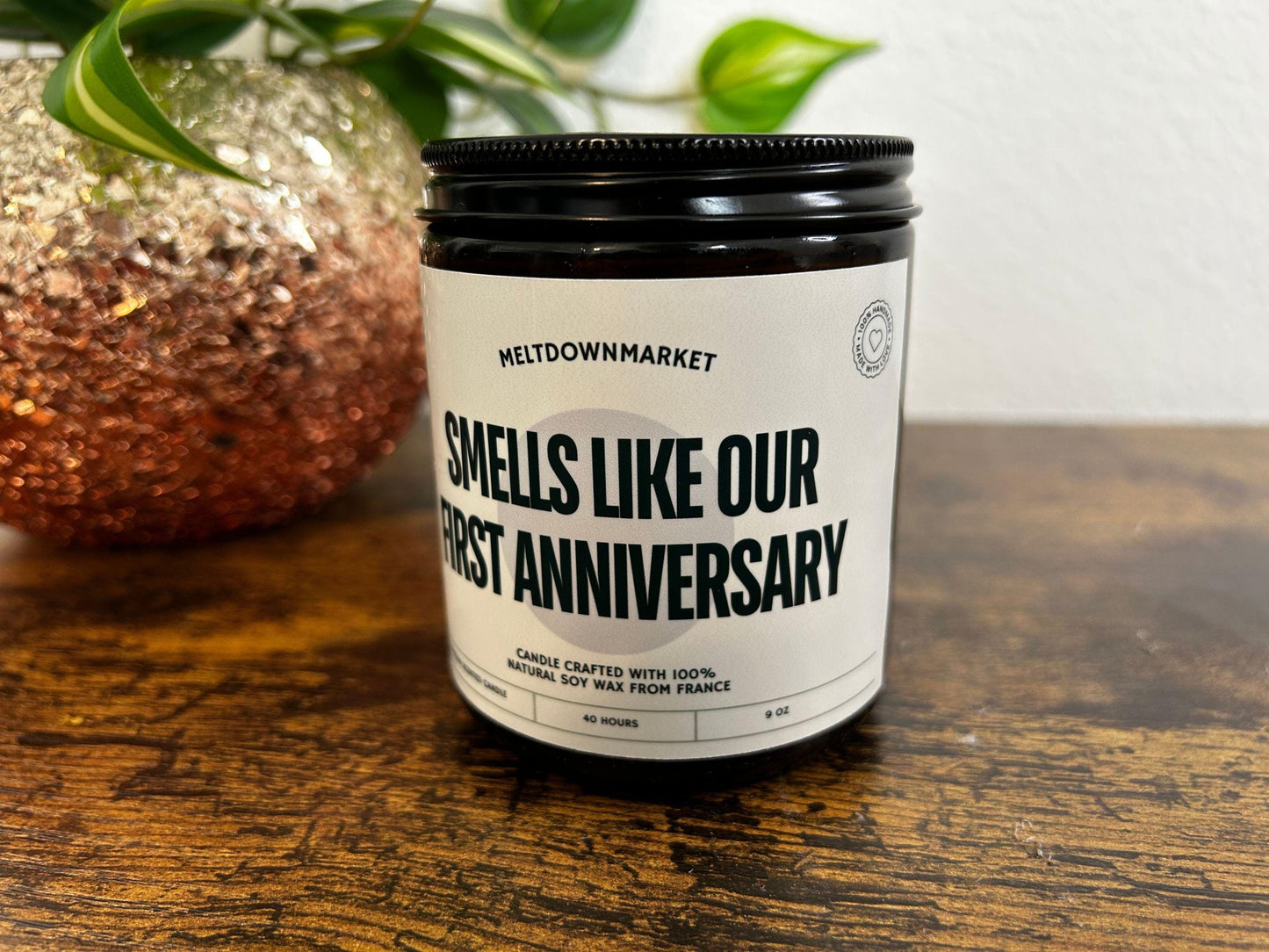Smells Like our First - Personalized Candle, Anniversary Gift, Couples Gift, Cute Customizable Gift, Funny Candles, Personalized Soy Candles