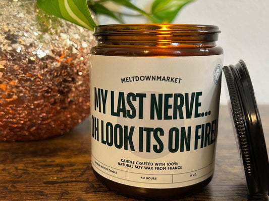 Last Nerve Candle, Funny Candle, Personalized Candle Gift, Custom Name Candle, Funny Gift, Last Nerve Gift, Mom Gift, BFF Gift, Gift for Her