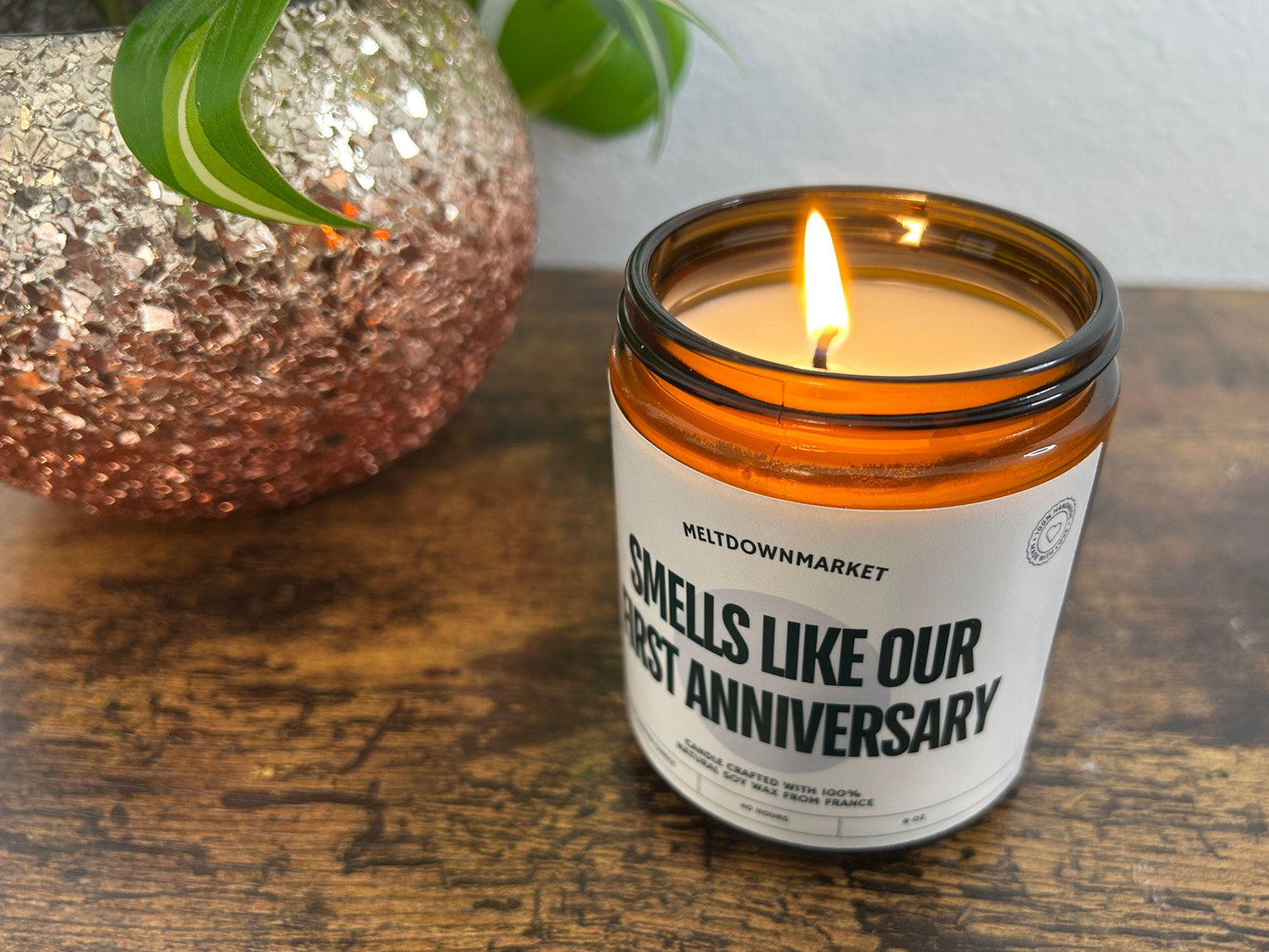 Smells Like our First - Personalized Candle, Anniversary Gift, Couples Gift, Cute Customizable Gift, Funny Candles, Personalized Soy Candles