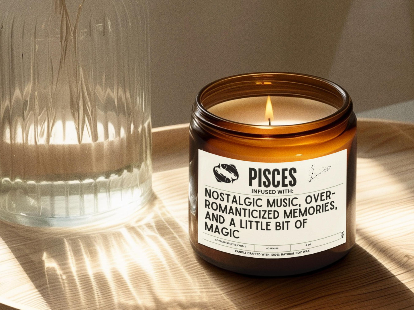 March Birthday Candle, Funny Pisces Candle, Funny Personalized Gift, Unique Handmade Zodiac Pisces Candle