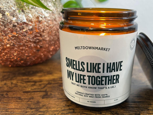 Funny Custom Candle, Smells like I have my Life Together, Graduation Gift, Housewarming Gift, Homemade Soy Candles, Personalized Candles