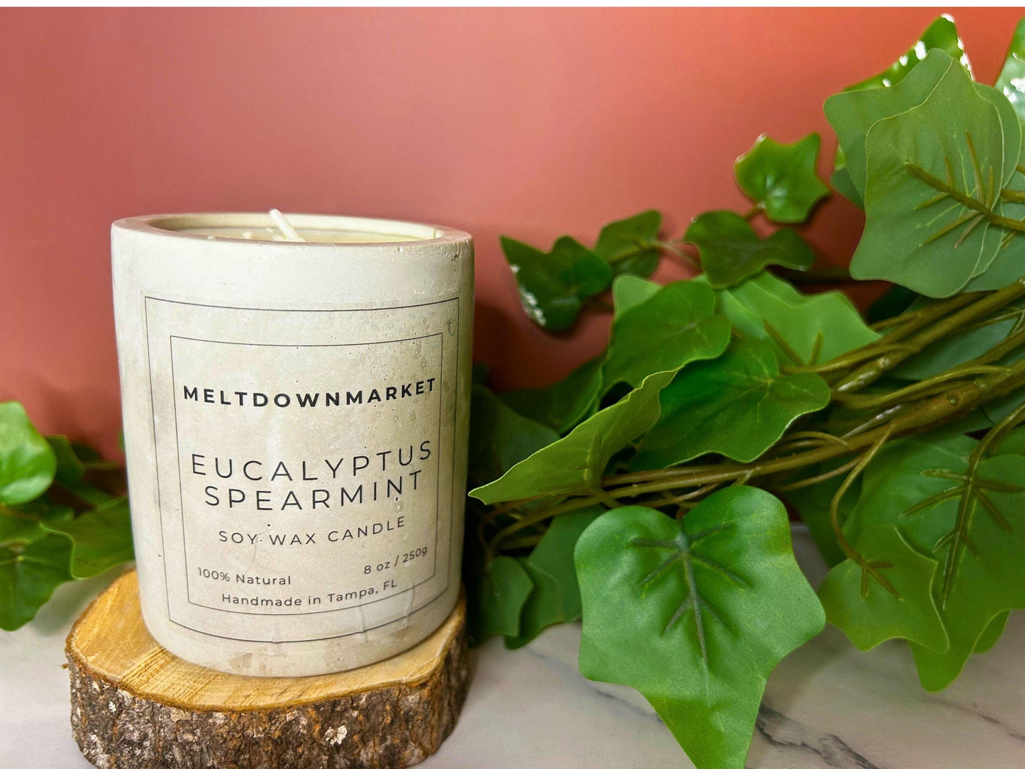 Lavender Vanilla Soy Wax Candle | Concrete Vessel | Essential Oil Candle | Handmade Gift for Her | Natural Aromatherapy Home Decor