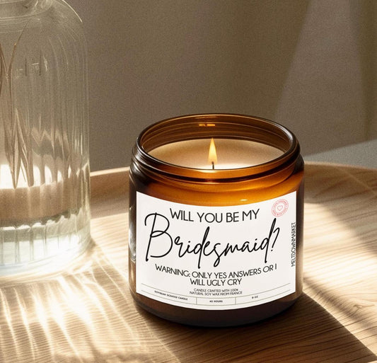 Bridesmaid Proposal, Bridesmaid Gifts,  Bridesmaid Candle, Personalized Maid of Honor Candle, Bridesmaid Proposal Gift Custom Candle Gifts
