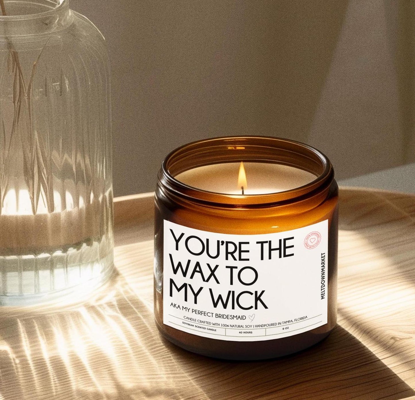 Funny Bridesmaid Gifts, Bridesmaid Proposal Gift, Bachelorette Favors, Maid of Honor Gift, Wedding Accessories, Custom Candle, Bridesmaid
