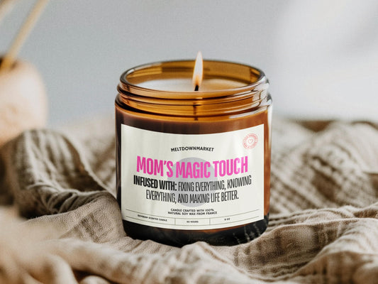 Moms Magic Touch Candle, Mothers Day Gift, Gift for Mom, Personalized Candle, Hand Poured soy wax candle mothers day gift