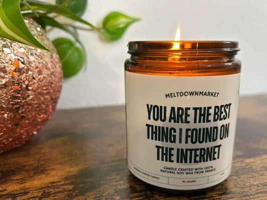 You are the best thing I found on the Internet, Couples Gift,  Anniversary Gift, Engagement Gift, Homemade Soy Candles, Personalized Gifts