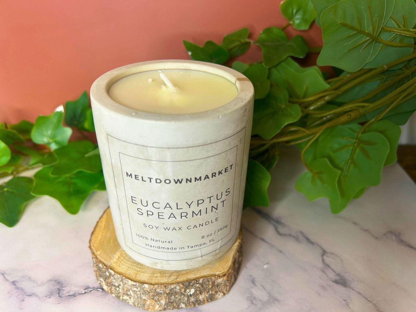 Lavender Vanilla Soy Wax Candle | Concrete Vessel | Essential Oil Candle | Handmade Gift for Her | Natural Aromatherapy Home Decor